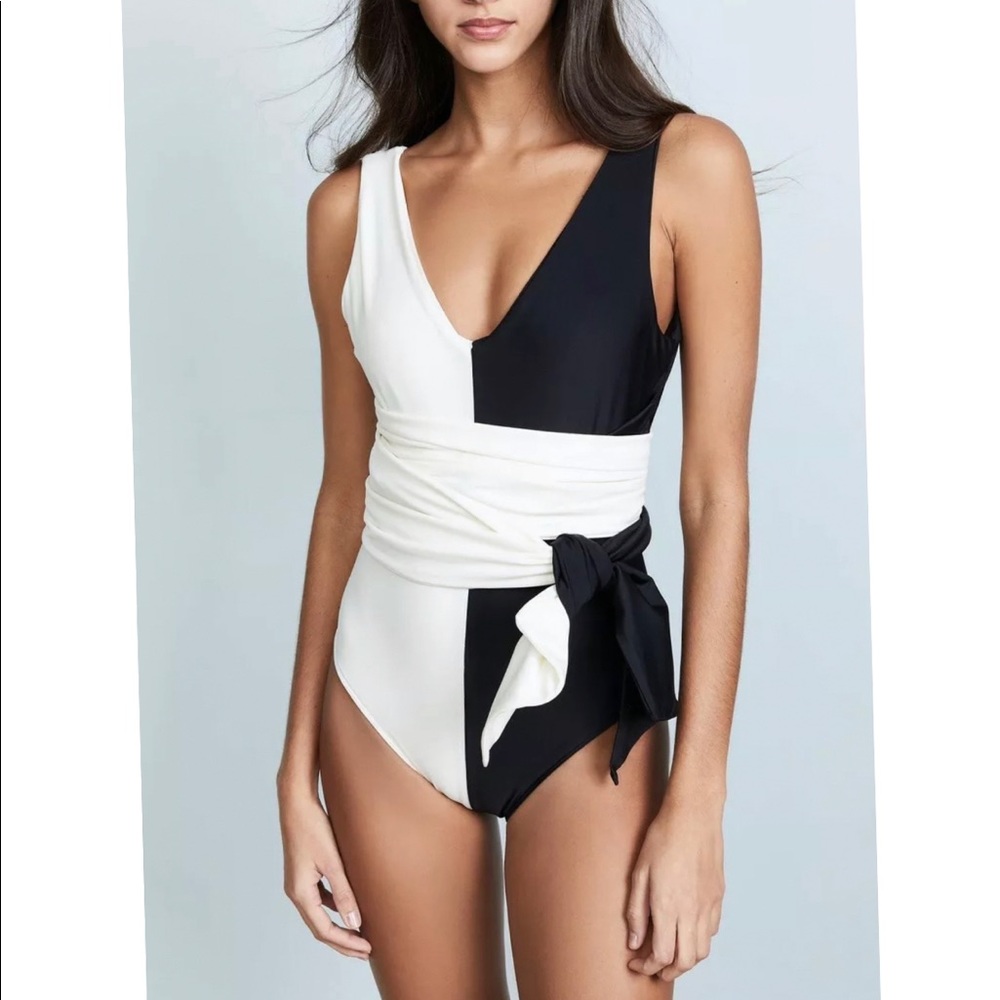 Paper London kuta Bi color waist Tie Swimsuit